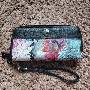 Stone & Co Floral Black Wristlet Wallet